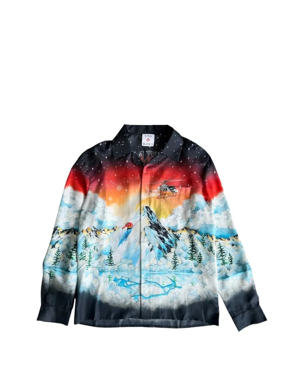 Casablanca Blue Ski Lake Printed Shirt for men