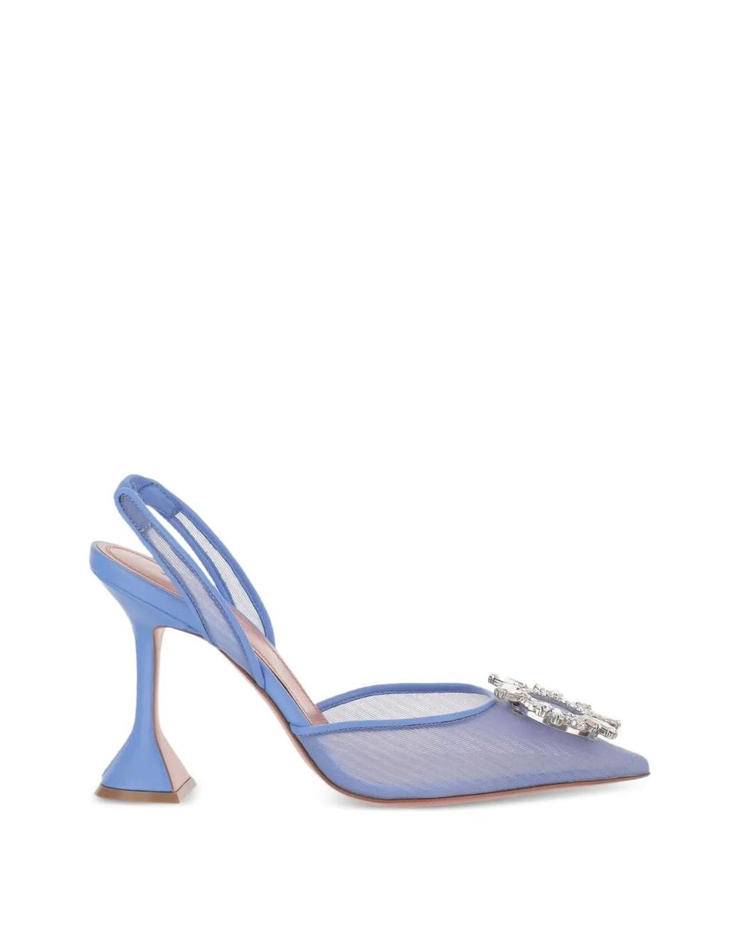 AMINA MUADDI Blue Begum Crystal-Embellished Heeled Pumps