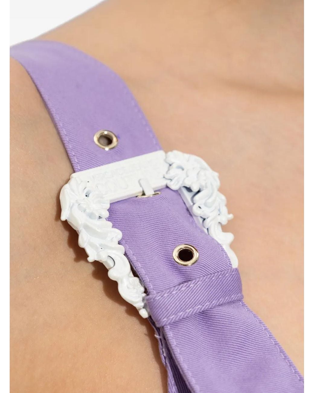 Versace Jeans Couture Purple Buckle Strap Dress
