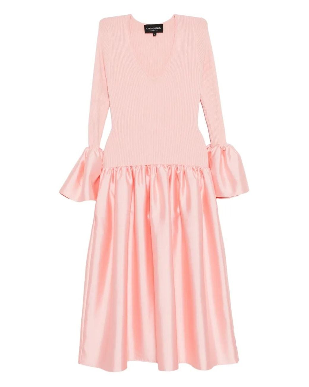 Cynthia Rowley Pink Flared-Sleeves Dress