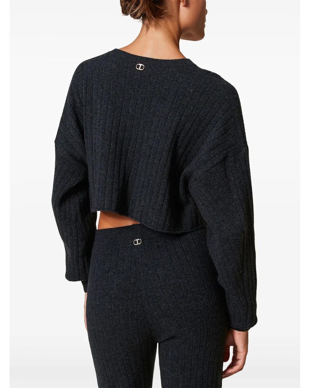 Jersey Corto Con Cuello Vuelto Twinset de color Black