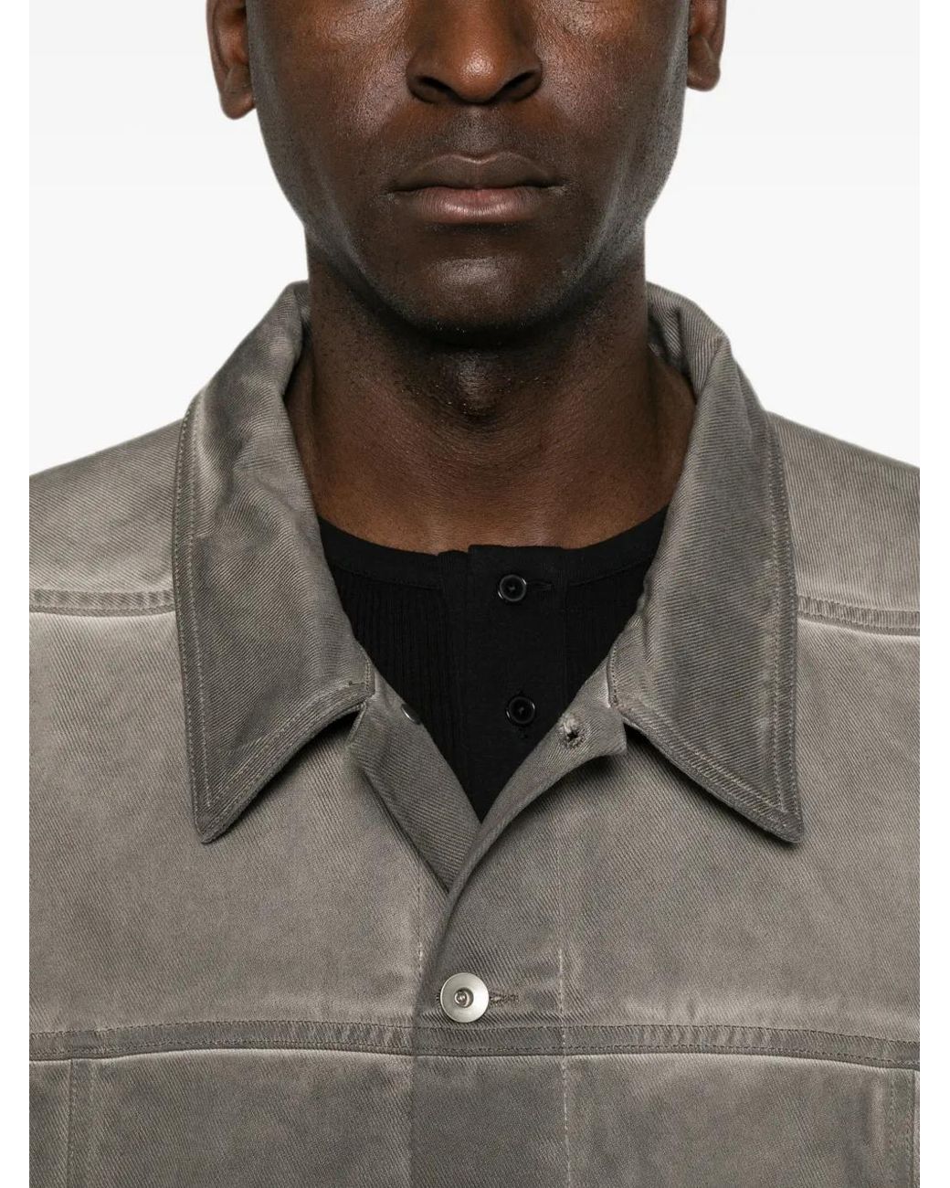 Rick Owens Gray Jumbo Worker Jacket for men