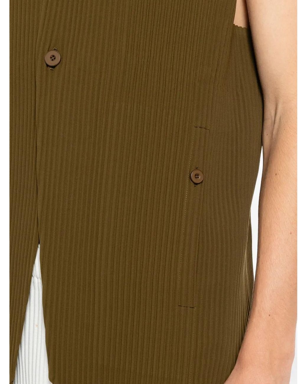 Homme Plissé Issey Miyake Green Pleated Vest for men