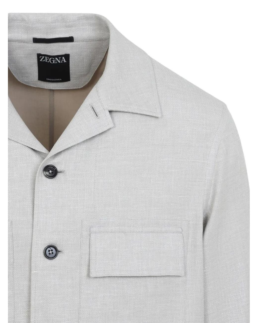 Zegna White Linen Overshirt for men