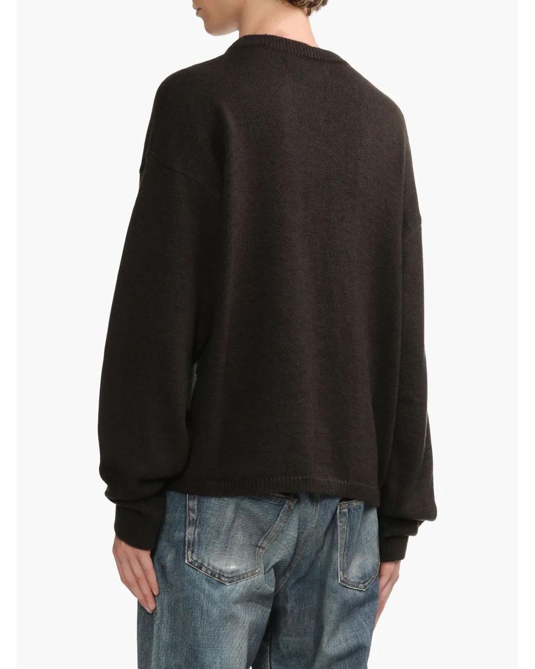 ERL Black Slogan-Intarsia Jumper for men