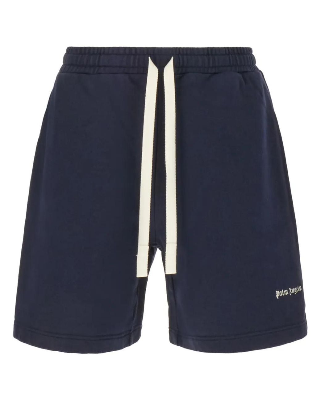 Palm Angels Blue Logo-Embroidered Bermuda Shorts for men