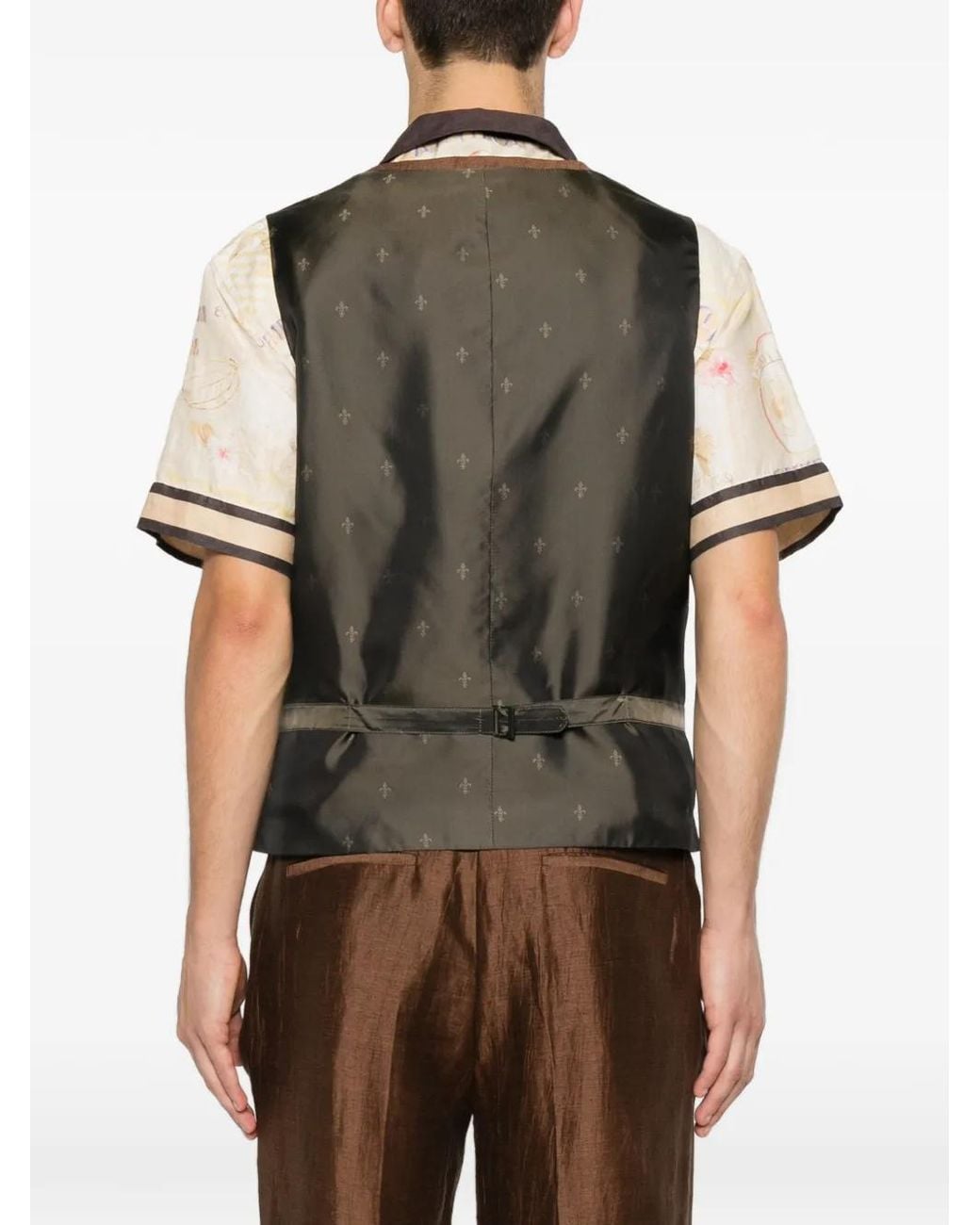 John Varvatos Brown Buttoned Waistcoat for men