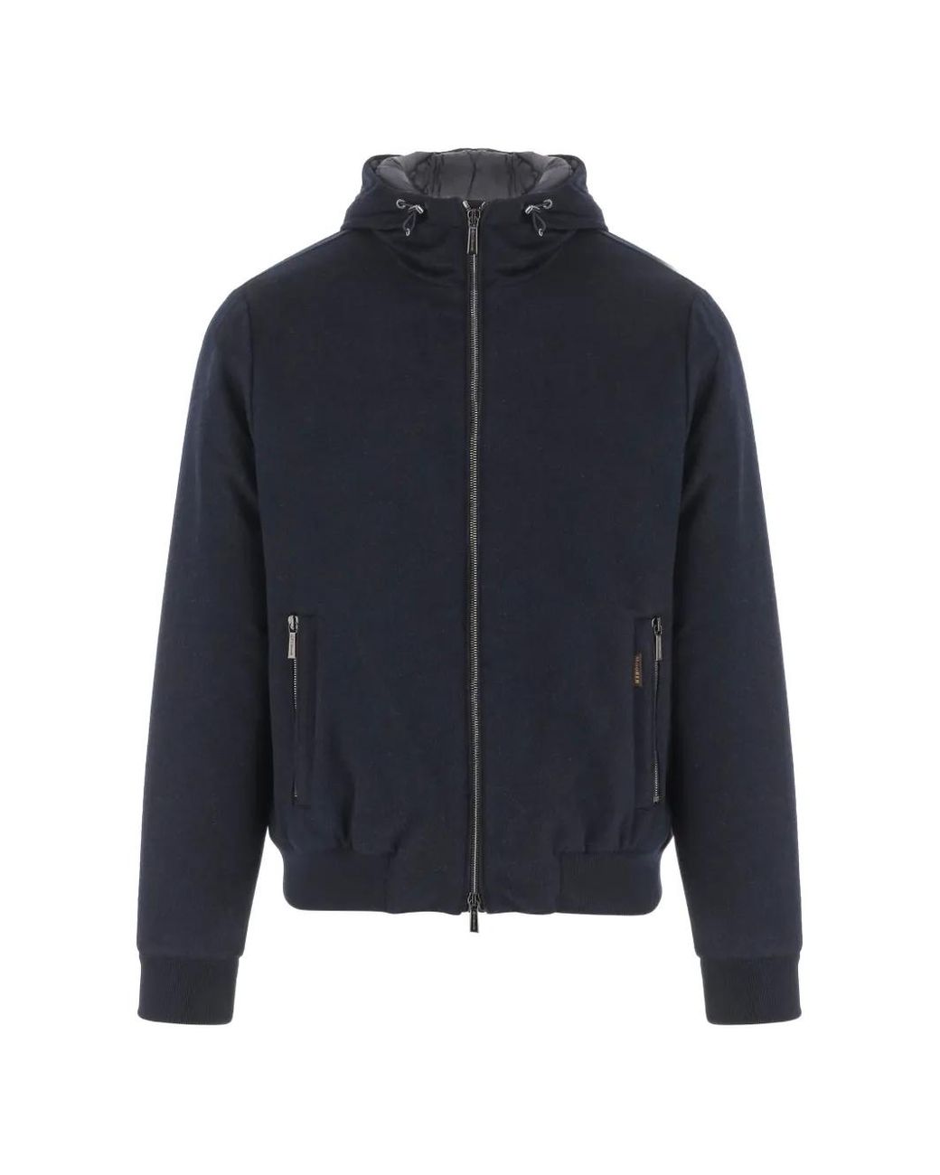 Moorer Blue Hooded Zip-Up Jacket for men