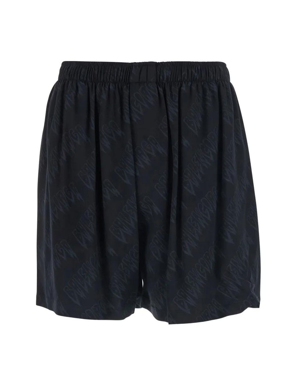 Balenciaga Blue Logo-Print Track Shorts for men