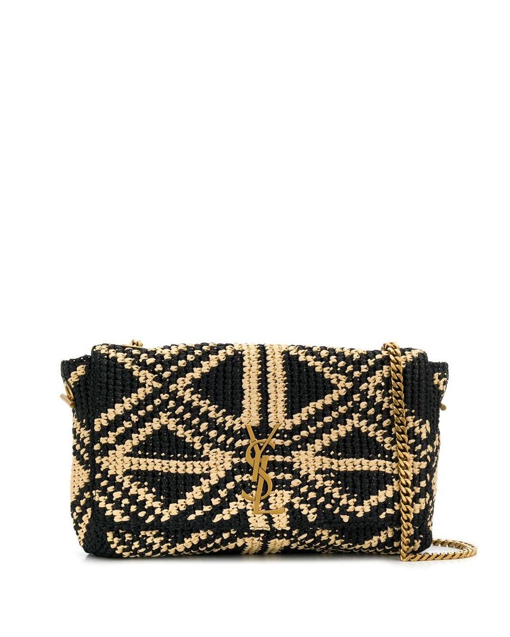 Saint Laurent Folk Raffia Shoulder Bag Lyst
