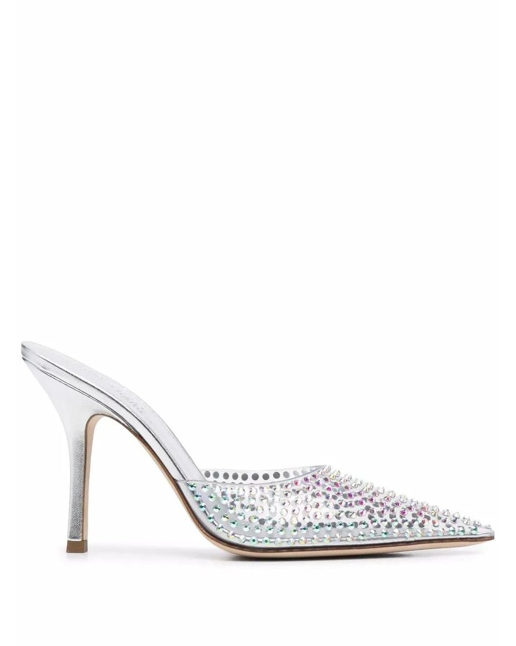 Paris Texas White With Heel Silver