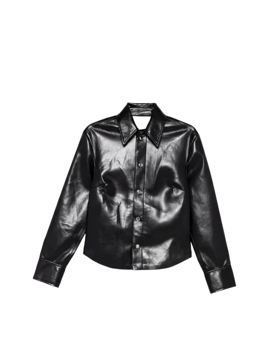 Nanushka Black Izna Long-Sleeve Shirt