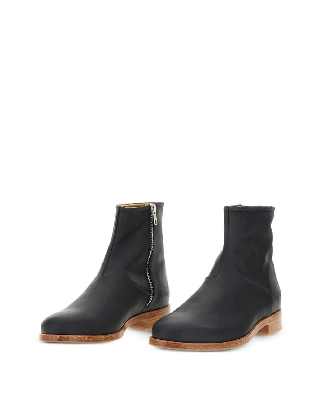 Common Projects Black Zip-Detail Leather Boots for men