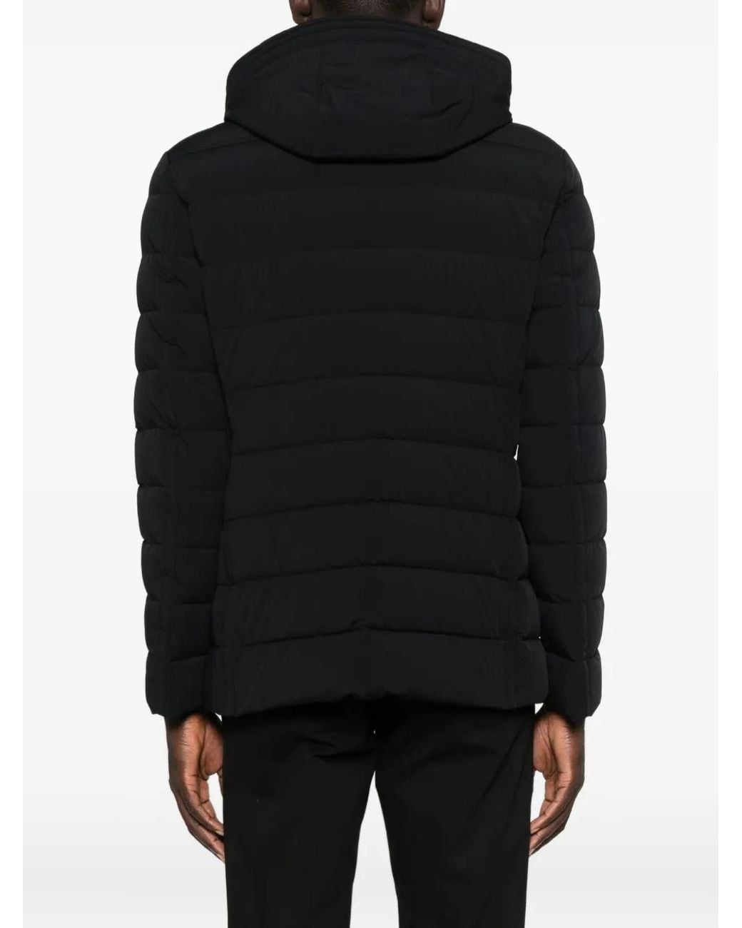 Moorer Black Buttoned Quilted Padded Jacket for men