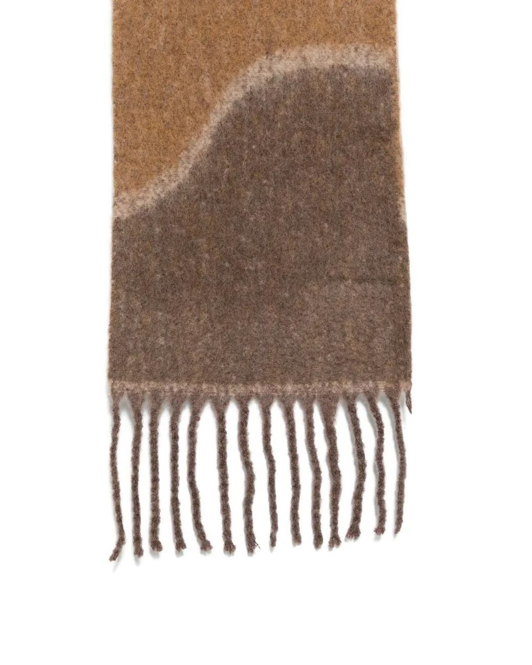 Verb to Do Brown Fringed-Edge Scarf