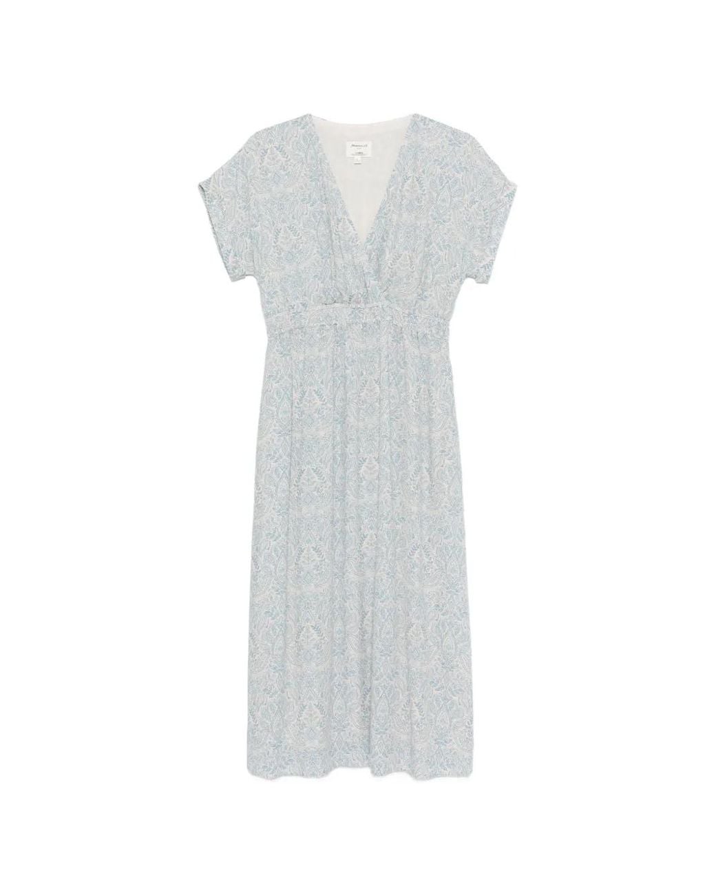 MAISON 123 White Reve Paisley-Print V-Neck Midi Dress