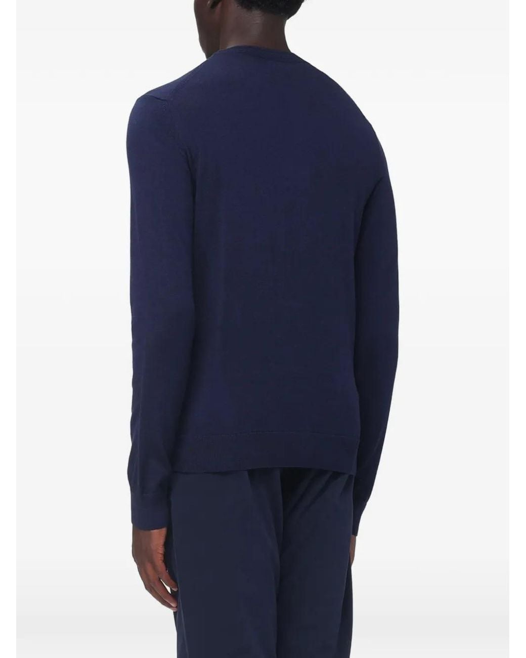 Etro Blue Embroidered-Logo Sweater for men
