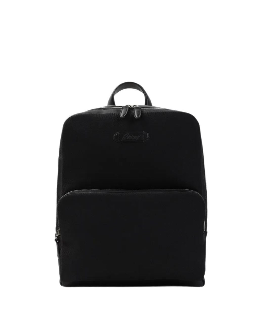 Brioni Black Logo-Patch Zip-Around Backpack for men
