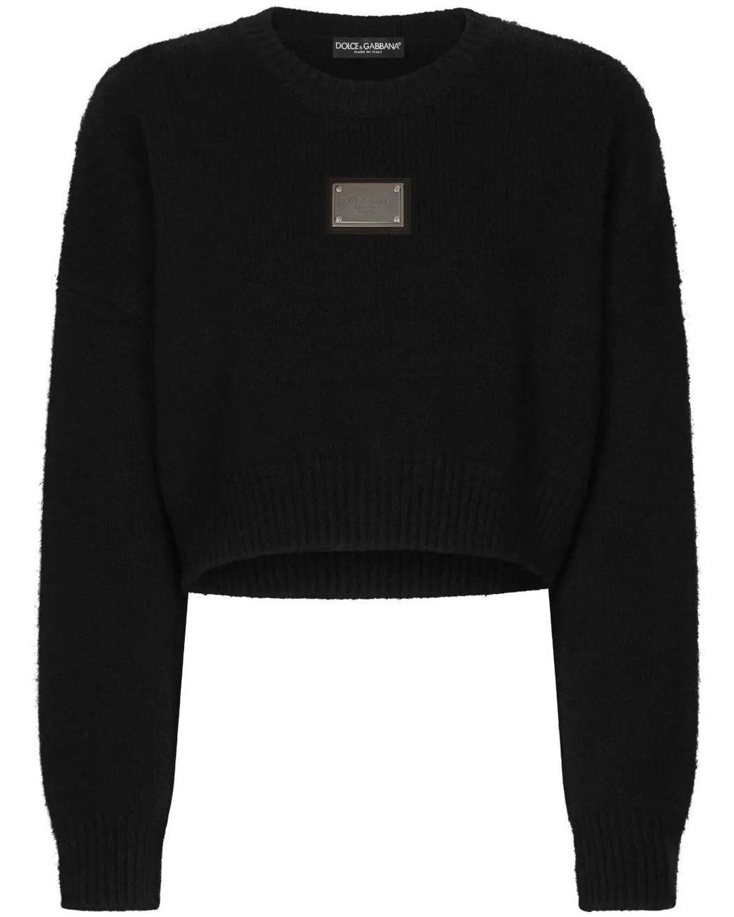 Dolce & Gabbana Logo Plaque Pullover in het Black