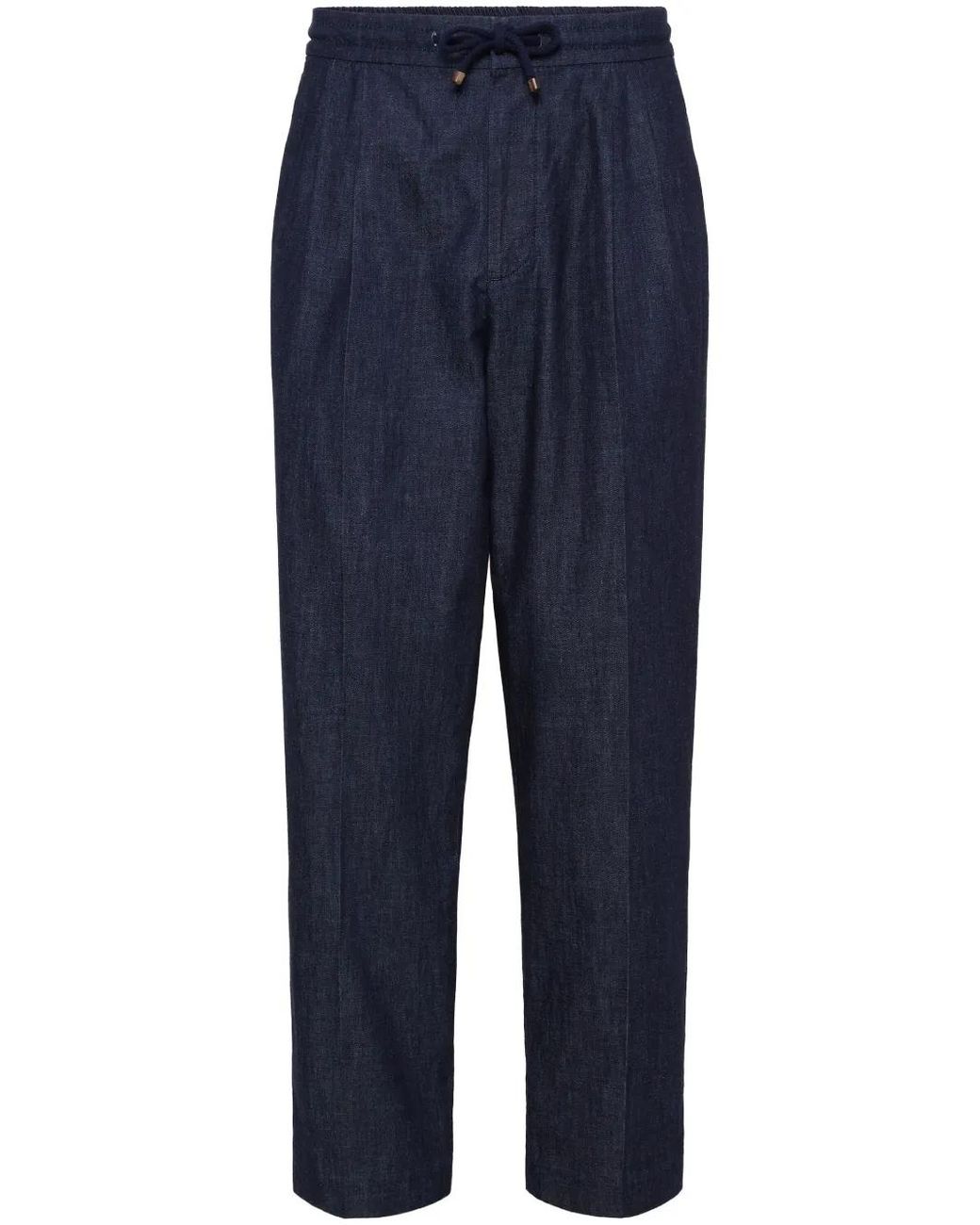 Brunello Cucinelli Blue Straight-Leg Chambray Jeans for men