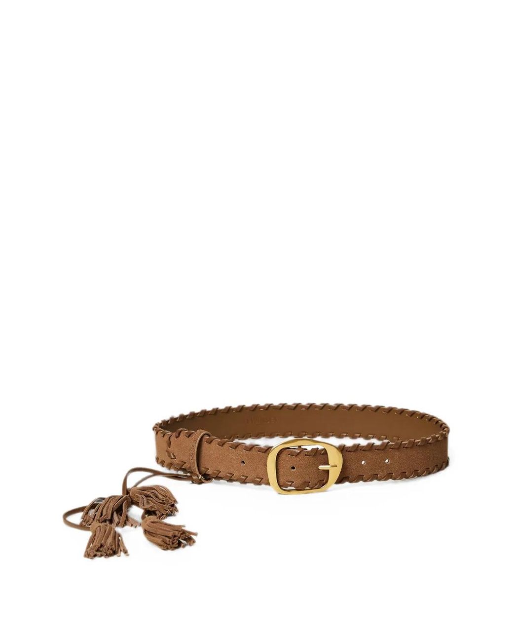 Twinset White Suede Belt With Tassels