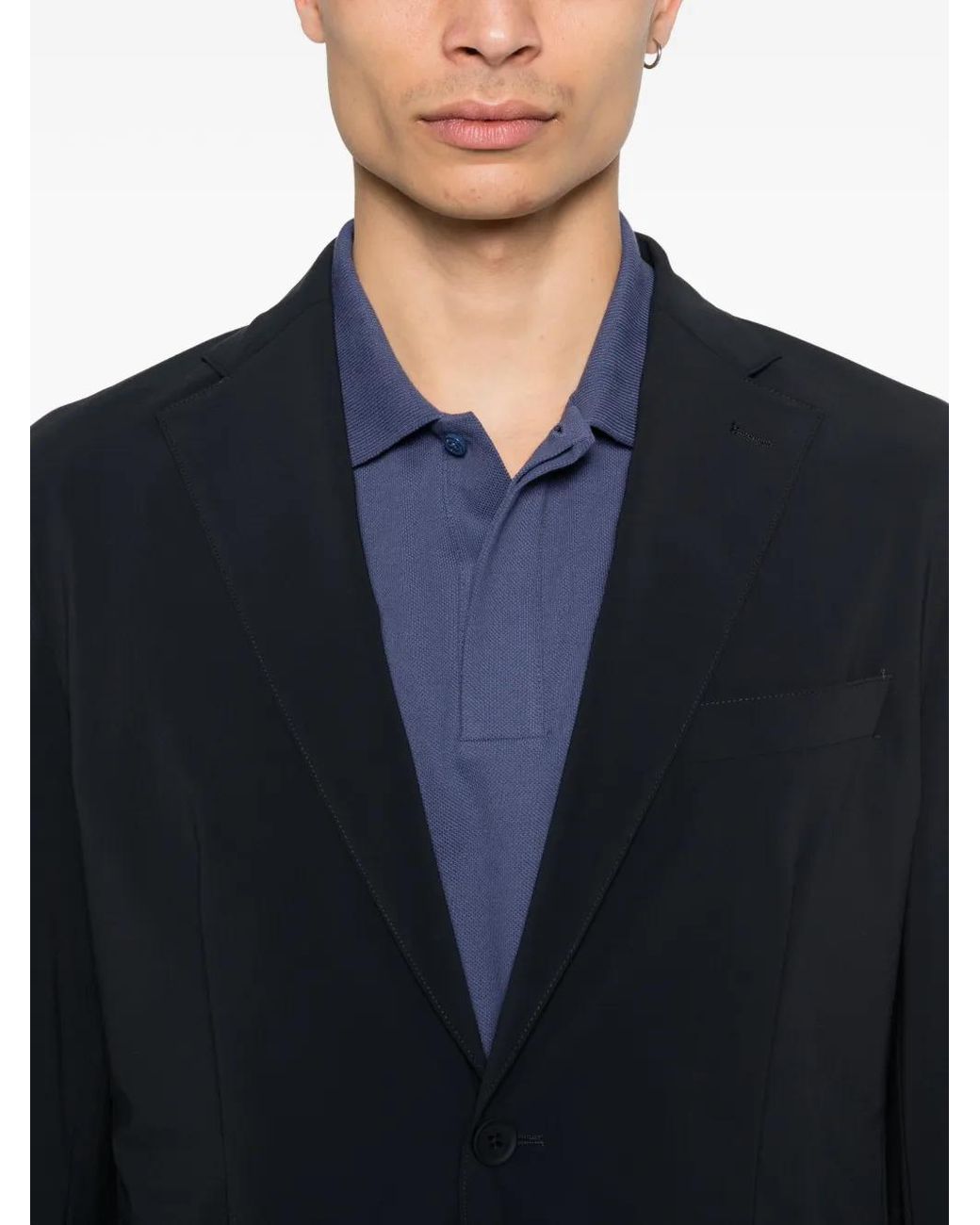 Manuel Ritz Black Pocket Long-Sleeve Blazer for men