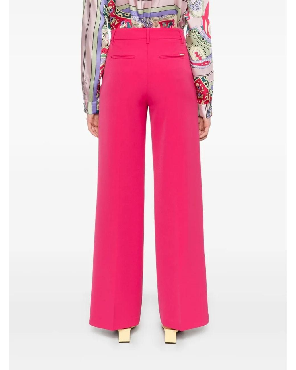 Liu Jo Pink Straight-Leg Trousers