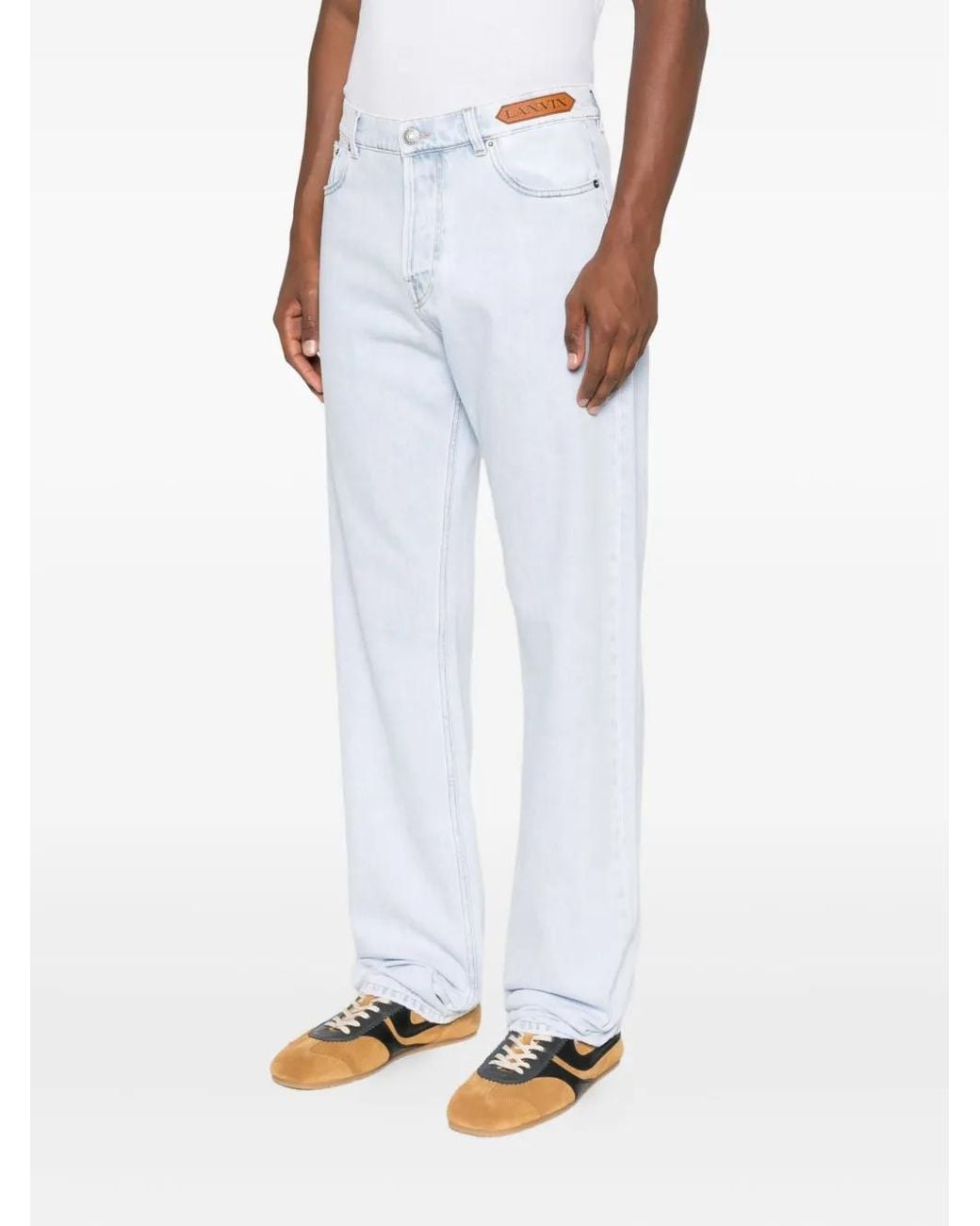 Lanvin White Logo-patch Jeans for men