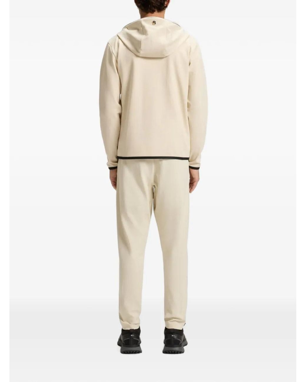 Boss Natural Active Stretch-Gabardine Zip-Up Hoodie With Thermoregulating Technology for men