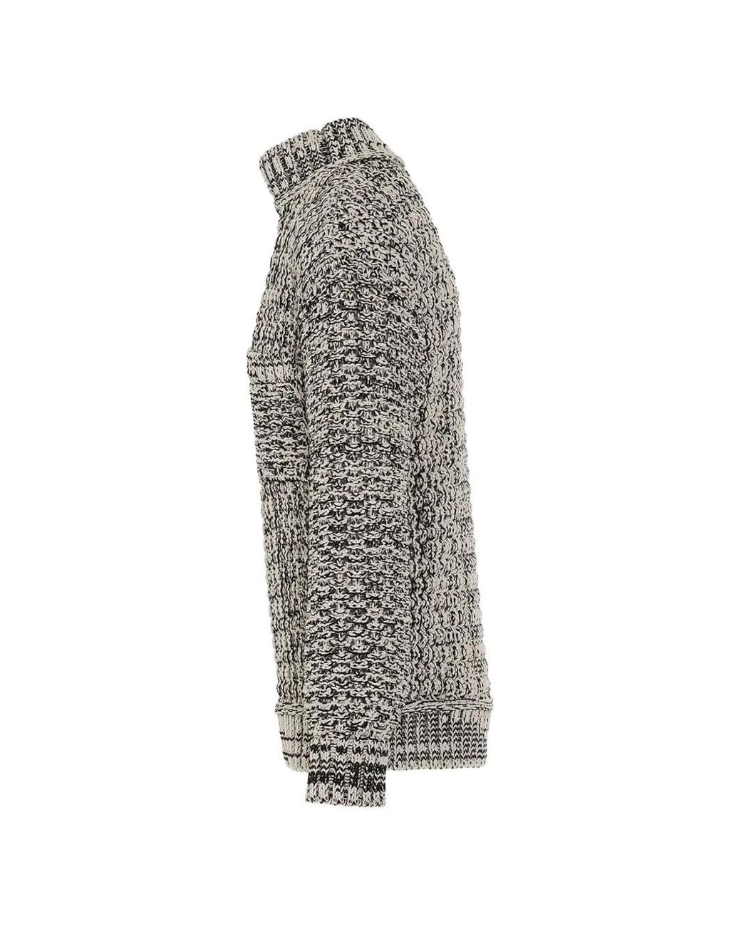 Ambush Gray Jacquard-Knit Crew-Neck Sweater for men