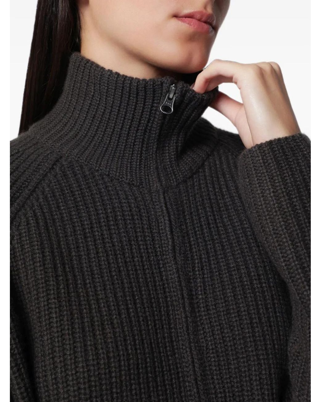 Lisa Yang Black Cardigan Sadie En Maille Côtelée