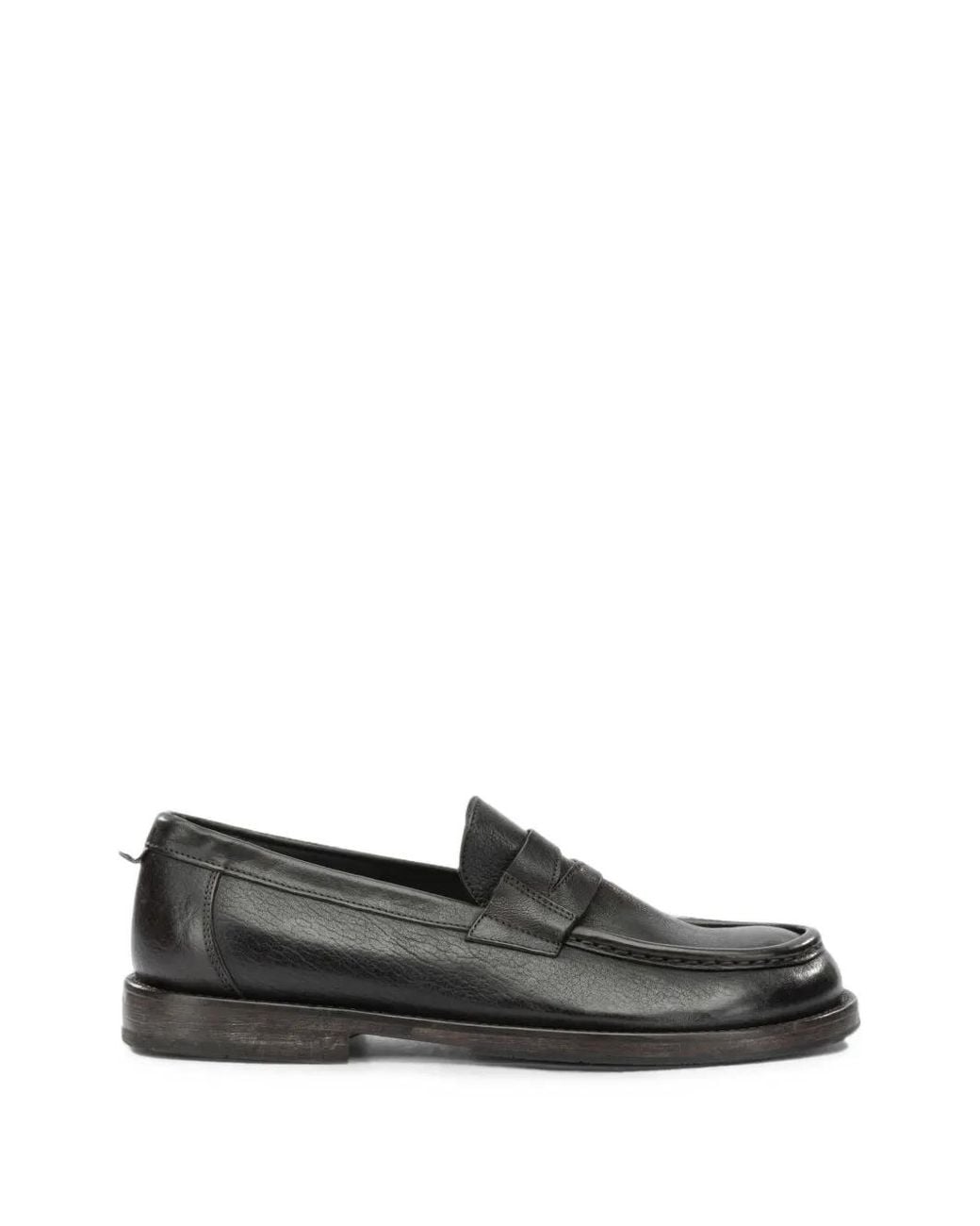 Moma Black Leather Loafers for men