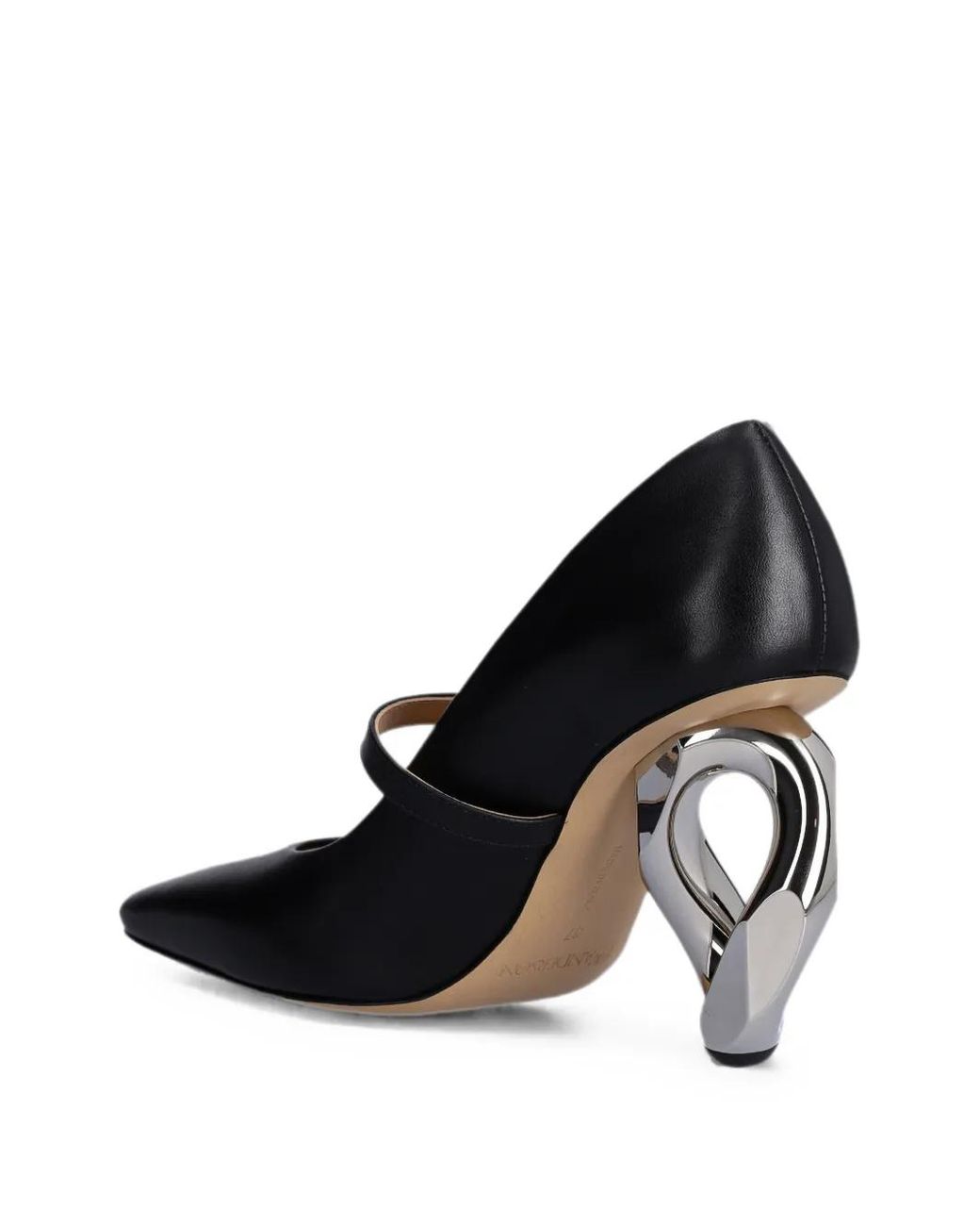 J.W. Anderson Black Buckle-Strap Heeled Pumps