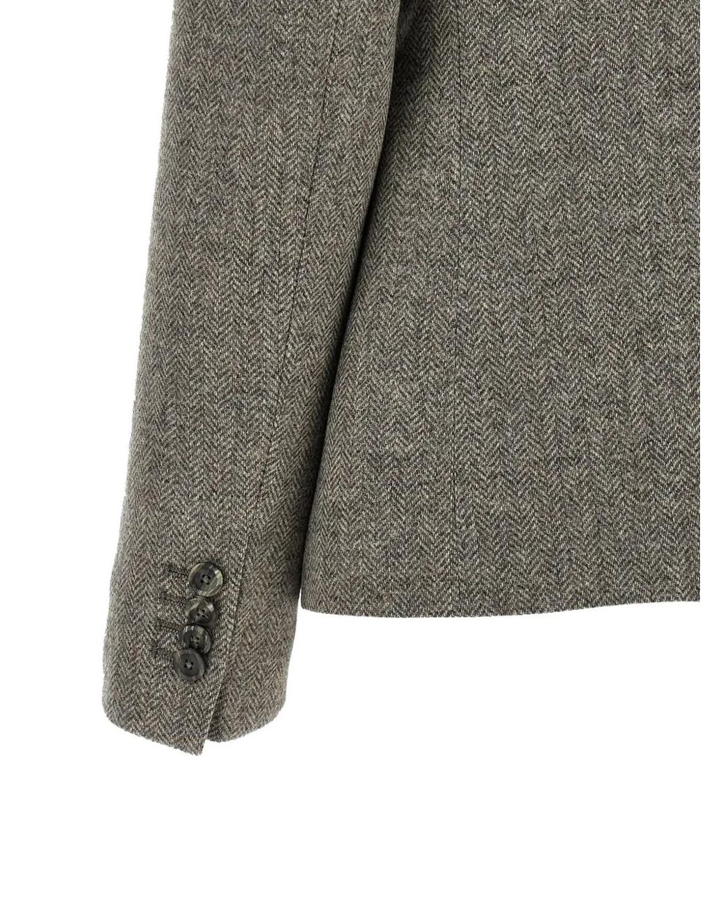 Tagliatore Gray Coreen Herringbone Double-Breasted Blazer