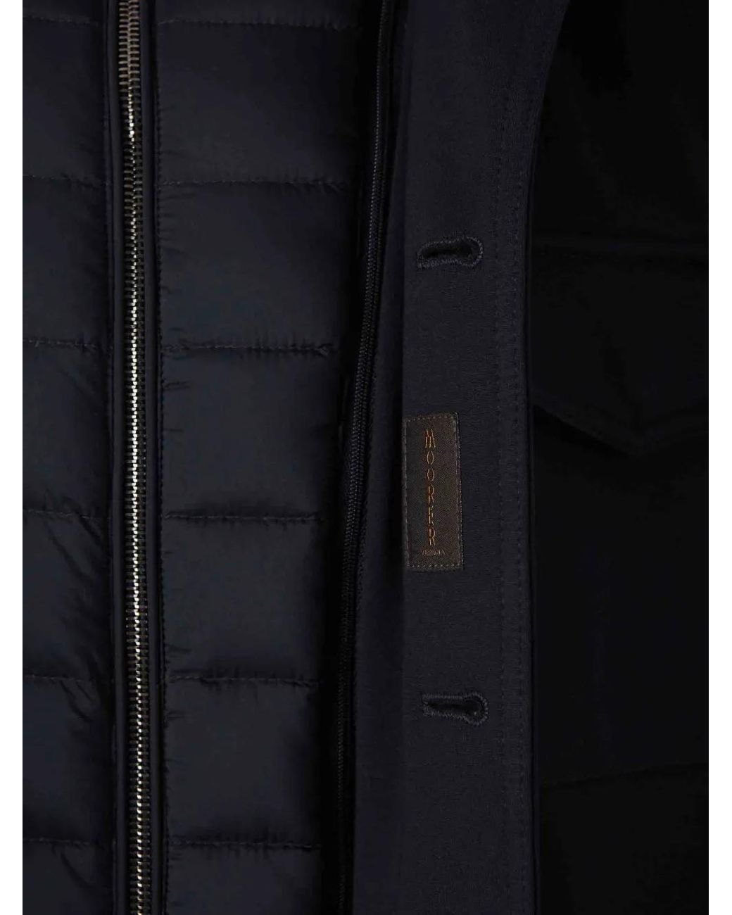 Moorer Blue Quilted-Insert Button-Up Jacket for men