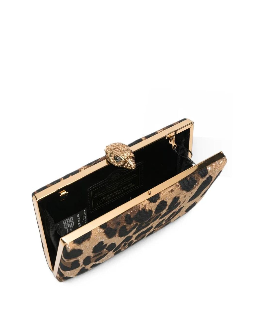Kurt Geiger Metallic Pochette Crystal Kensington À Imprimé Léopard