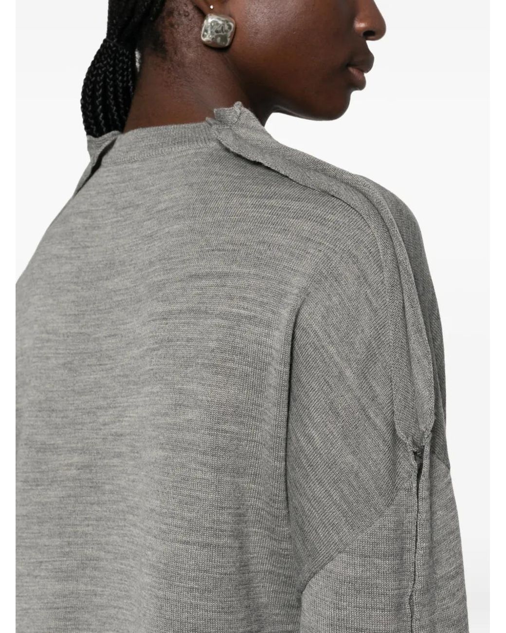 Comme des Garçons Gray Raw-Edge Panelled Sweater
