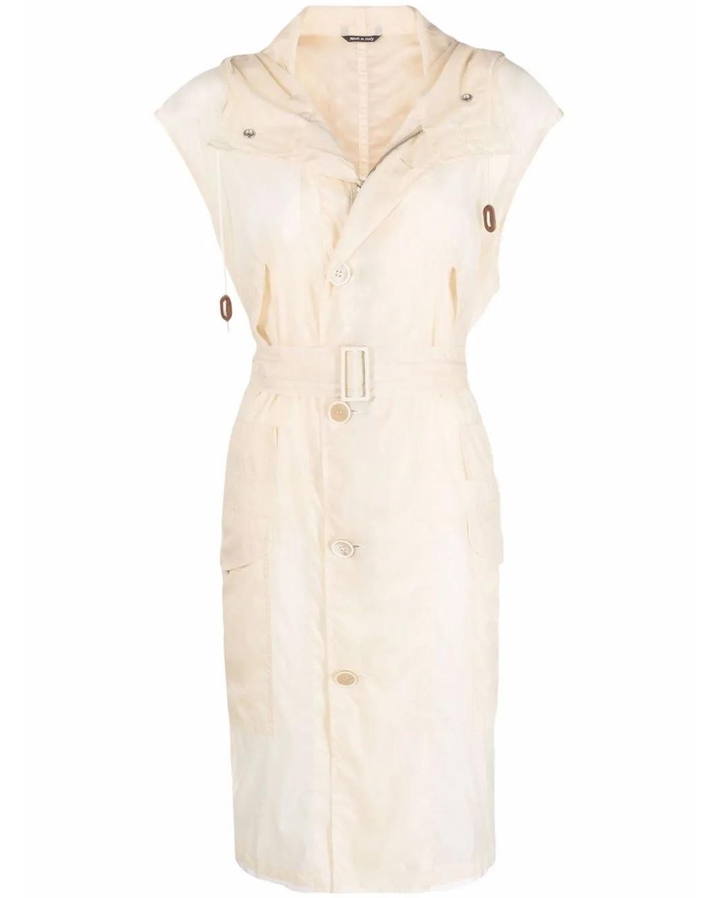 Gabardina Con Capucha Y Cinturón Maison Margiela de color Multicolor