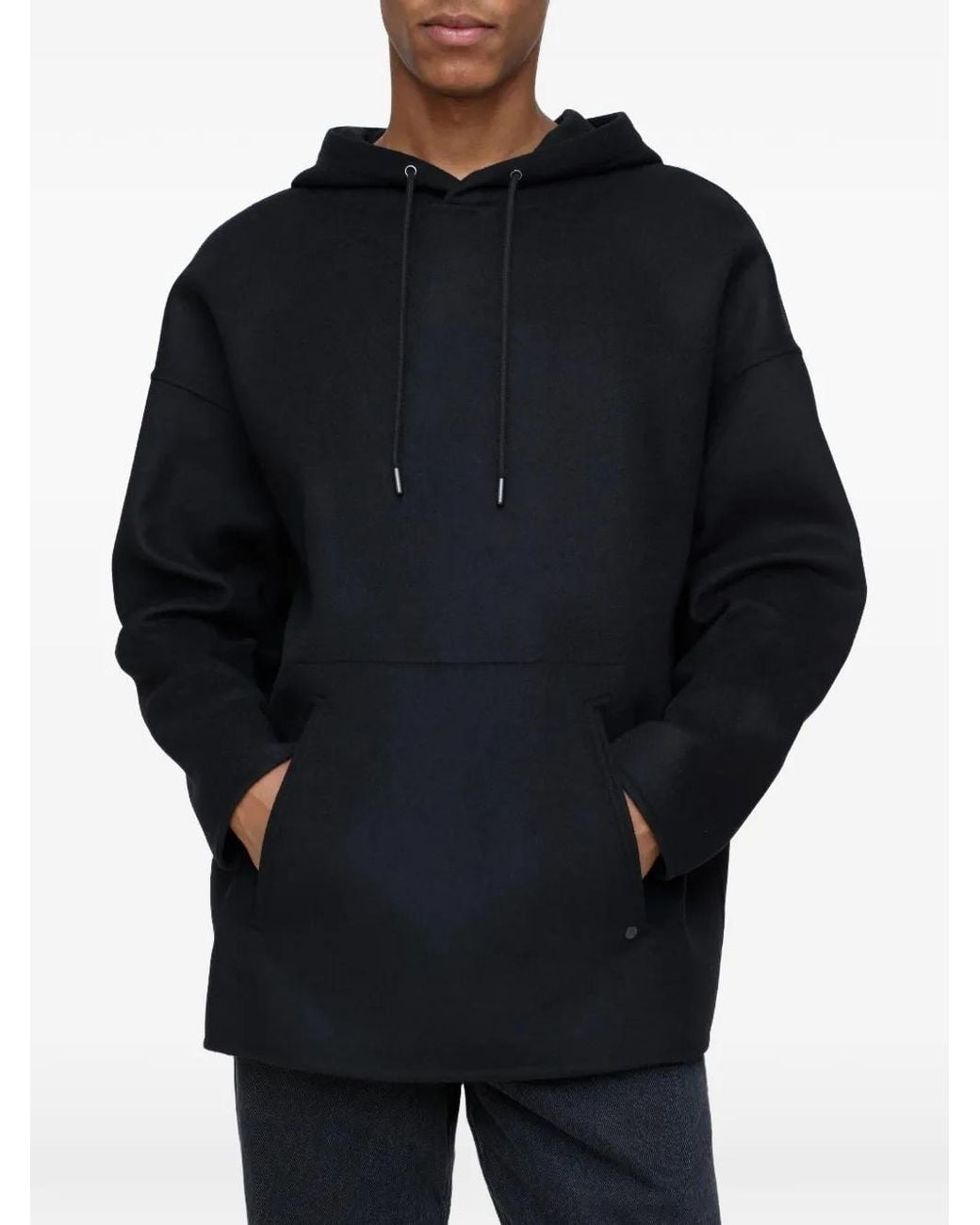 Closed Blue Drawstring Hoodie for men
