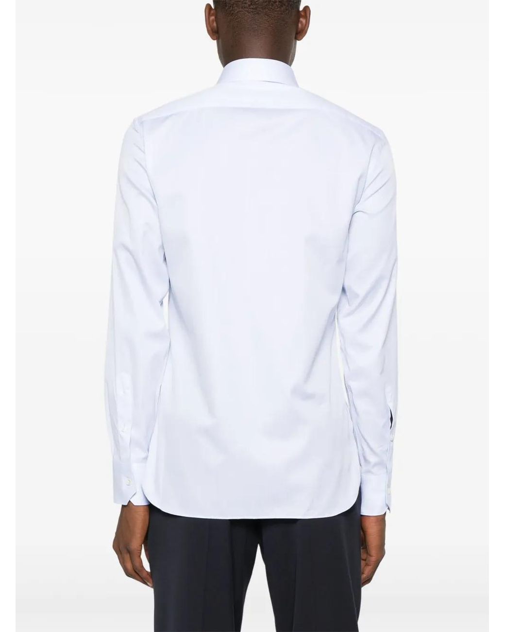 Zegna White Pinstriped Shirt for men