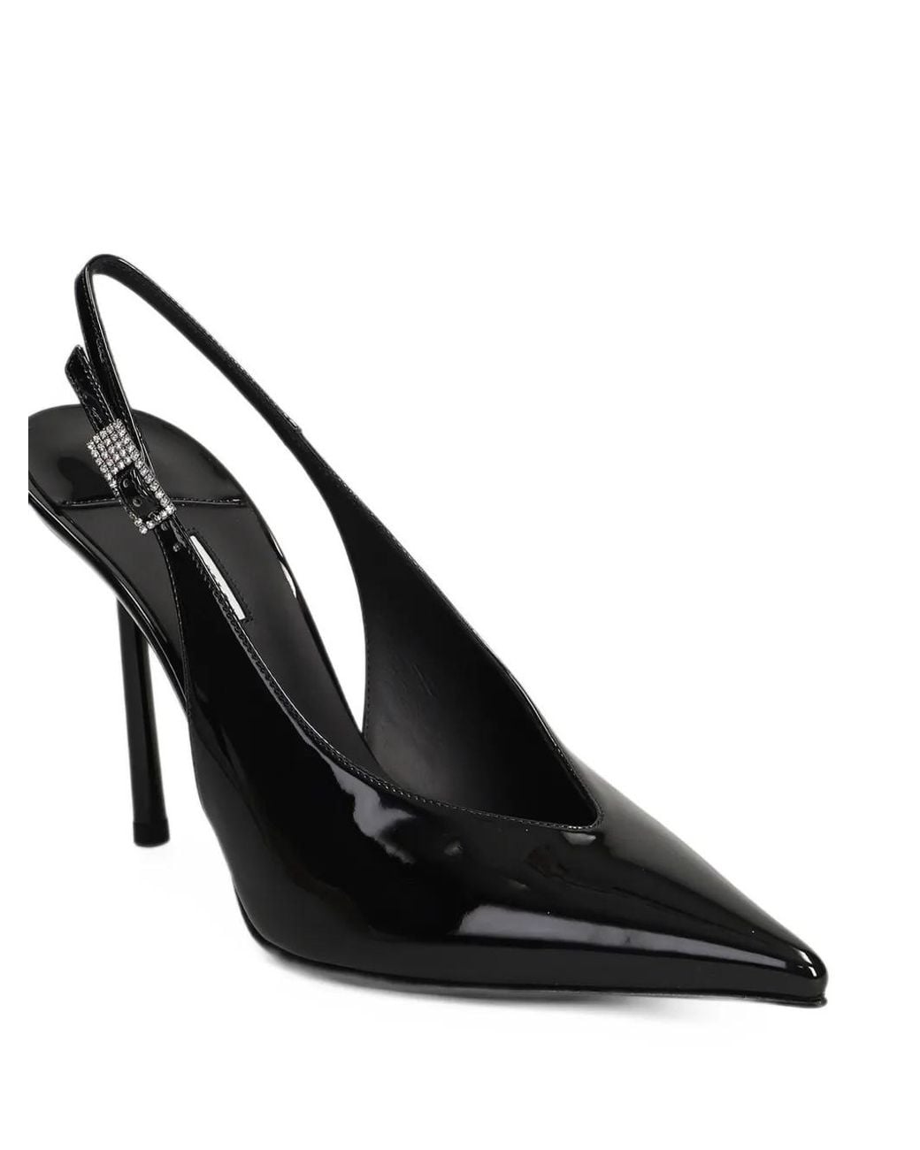Le Silla Black Clivage Crystal-Embellished Slingback Pumps