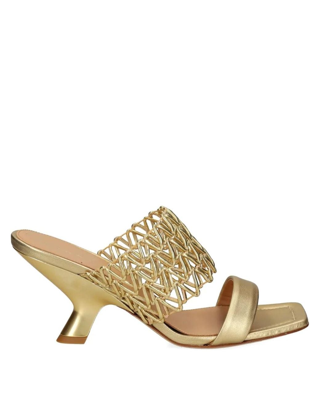 Chantal Metallic Square-Toe Sandals