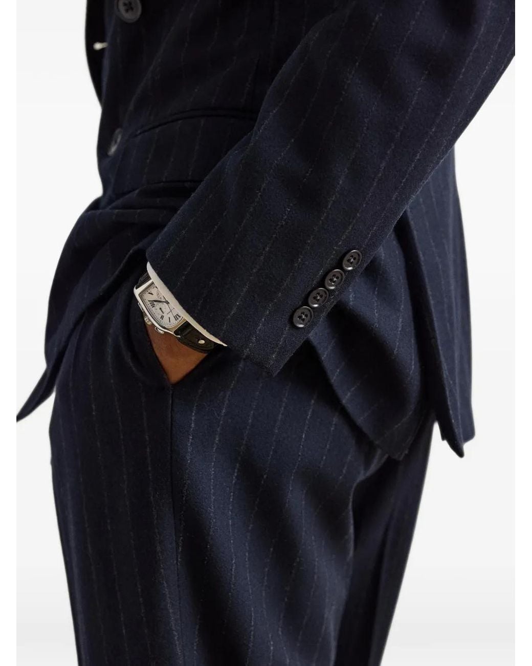 Ralph Lauren Blue Kent Pinstripe Double-Breasted Suit for men