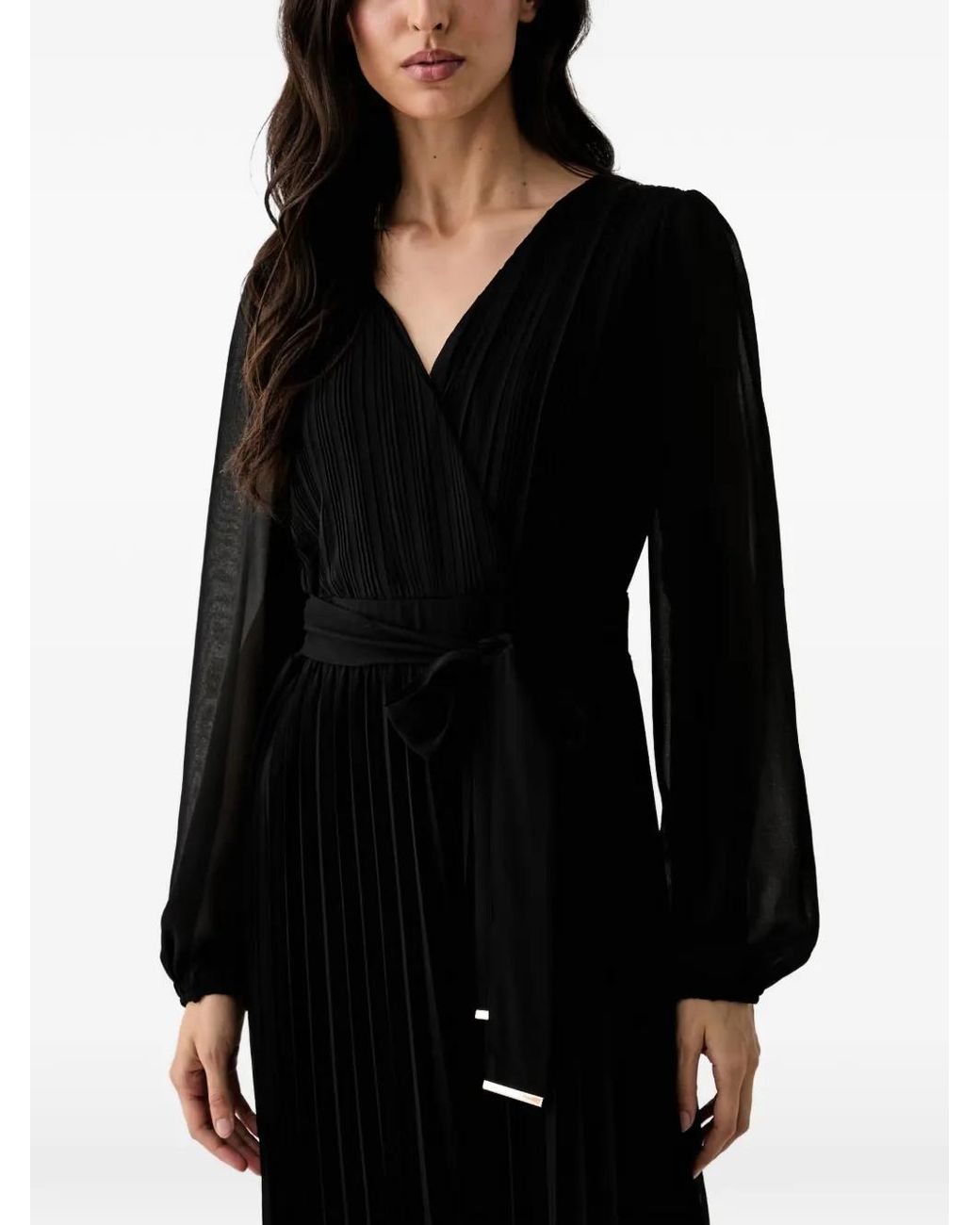 Joseph Ribkoff Black Pleated Belted Jumpsuit