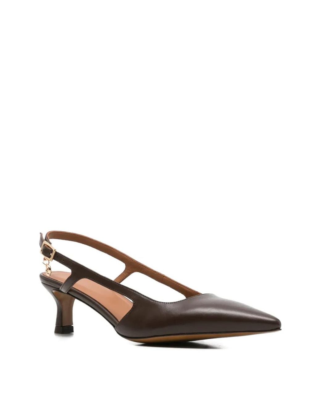 Maje Brown Leather Slingbacks