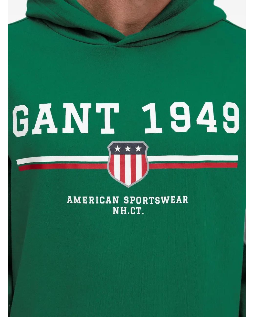 Gant Green Logo-Print Hoodie for men
