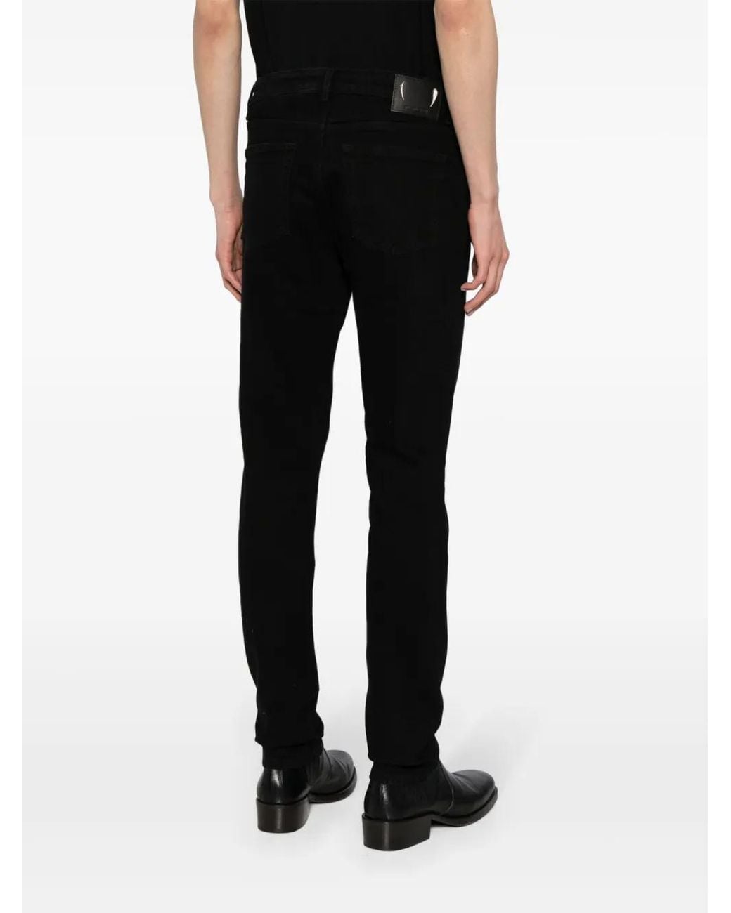 Roberto Cavalli Black Mid-Rise Skinny Jeans for men