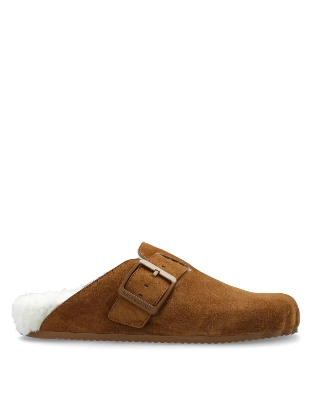 Balenciaga Brown Logo-Engraved Slippers
