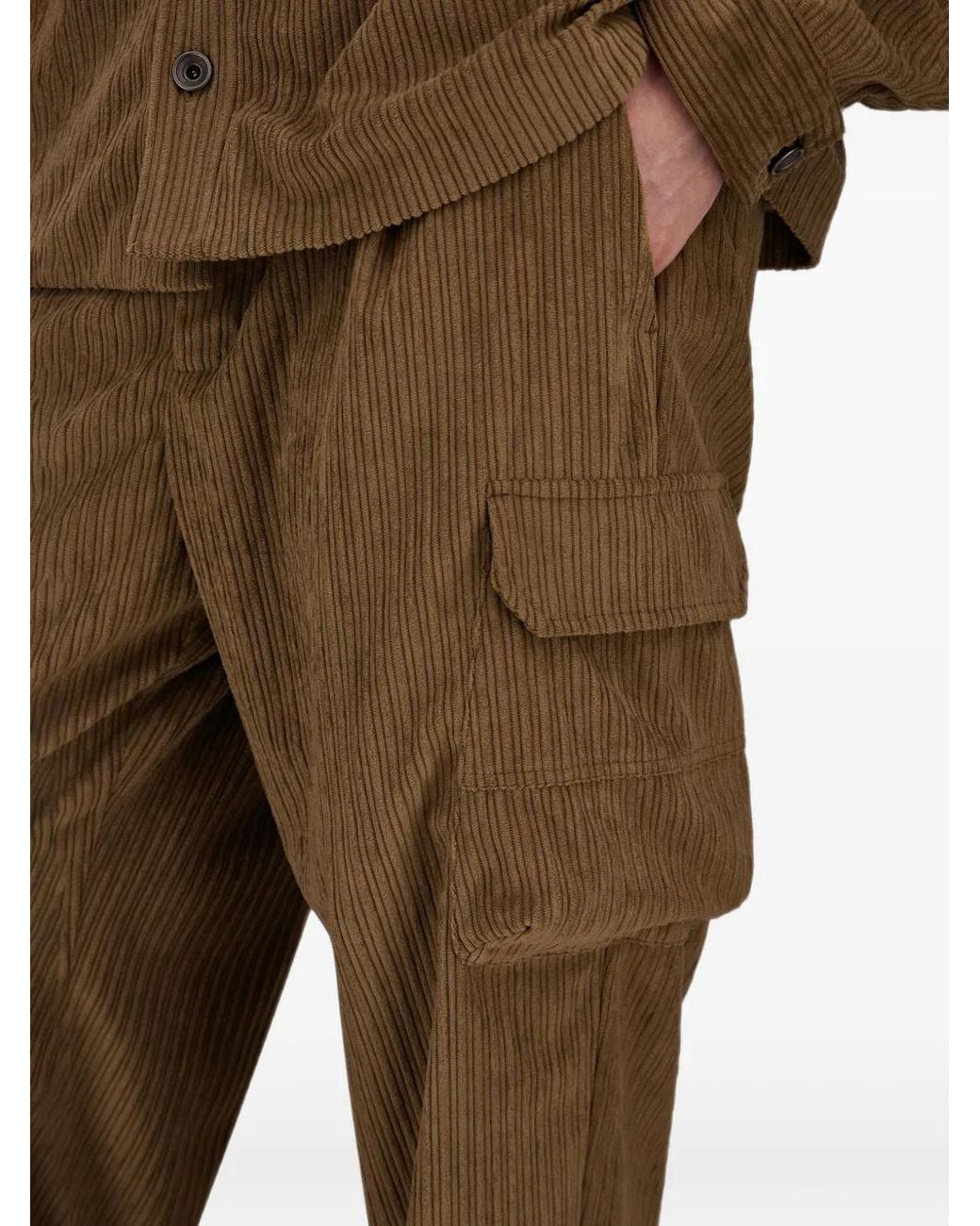 Herno Natural Corduroy Straight-Leg Trousers for men