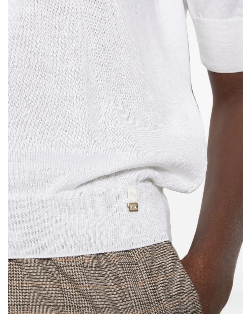 Herno White Short-Sleeve Knitted T-Shirt